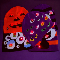 Sombrero de Fieltro con Luz LED Multicolor, Divertido y Personalizado, Estilo Oscuro, Accesorio de Disfraz para Fiesta de Halloween, Unisex para Adultos