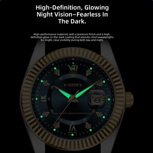 X-GEQCK Nuevo Reloj de Diamantes para Hombre, Reloj de Cuarzo de Acero Inoxidable de Alta Calidad, Reloj de Lujo para Hombre con Brazalete Dorado y Azul, Relojes Hombre - Product Image 4
