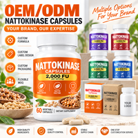 Capsules de Nattokinase 2000 FU 100mg, 60 unités, Nutrition Alimentaire Équilibrée, Vente en Gros, OEM/ODM, Marque Privée, Capsules de Nattokinase