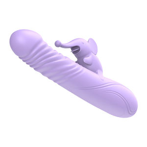 Jouets sexuels pour adultes en gros, masseur corporel en forme d'éléphant violet, gode G-spot, vibrateur à insérer avec 10 modes de vibration, étirement et chauffage - Product Image 5