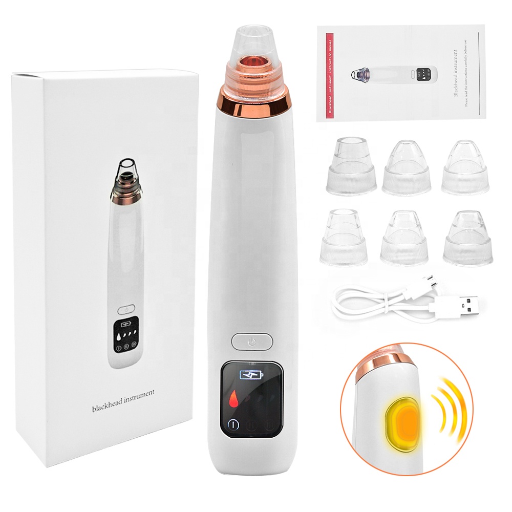 Appareil électrique Portable pour nettoyer les pores, élimination des points noirs du visage, Rechargeable, avec chauffage, élimination des boutons d'acné