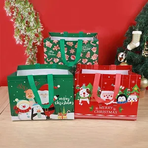Рекламная цена, Рождественский дизайн, изготовленная на заказ Экологически чистая сумка из нетканого материала с ручкой для продуктов