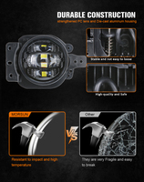 Feux de brouillard à LED pour pare-chocs avant 4 "pour Jeep Wrangler JL JLU Gladiator JT 2018-2025