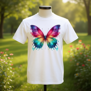 T-shirt pour femme avec motif papillon aquarelle - Product Image 3