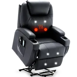 Hot Sale Modern Faux Leather Electric Power Lift Recliner Chair With Massage and Heat