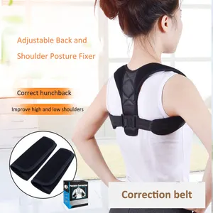 Black Corrector de postura ajustable Adjustable Back Support Corrector Posture Clavicle Support Brace Corrector de postura