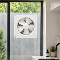 Ventilateur d'extraction mural électrique silencieux en plastique de 10 pouces pour cuisine, toilettes domestiques, 5 pales, 35W, vente en gros