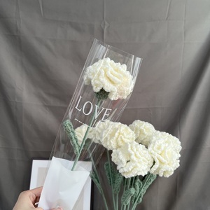 Cadeau pour la fête des mères, bouquet de fleurs tricotées, œillets colorés personnalisés, fleurs en crochet faites à la main - Product Image 5