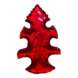 Wholesale Handmade Red Glass Crystal Arrowheads Crescent Flint Hand Knapped Gemstone Decoration Craft - Product Image 1