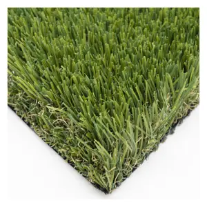 JS พรมหญ้าสวนกลางแจ้งเล่นหญ้าพรมหญ้าสังเคราะห์ธรรมชาติสำหรับสวนม้วน25เมตร