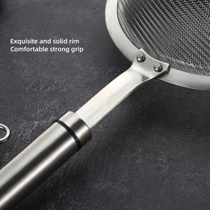 Coladores de malla fina de acero inoxidable ecológicos aptos para lavavajillas con mango para cocina, para alimentos, té, arroz, aceite y frutas - Product Image 3
