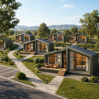 Maison Modulaire Préfabriquée à un Étage avec Toit Incliné et Finitions Personnalisables pour Développements Résidentiels