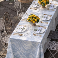 Nappe Jacquard Florale Damassée en Polyester Personnalisable Lavable Moderne Tissée pour Mariage Banquet Hôtel Fête en Plein Air Décoration de Table