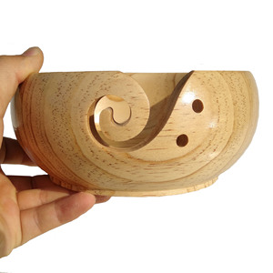 Wholesale custom thread ball wood salad dough yarn storage bowls Textile creative wool wooden bowl with eco friendly