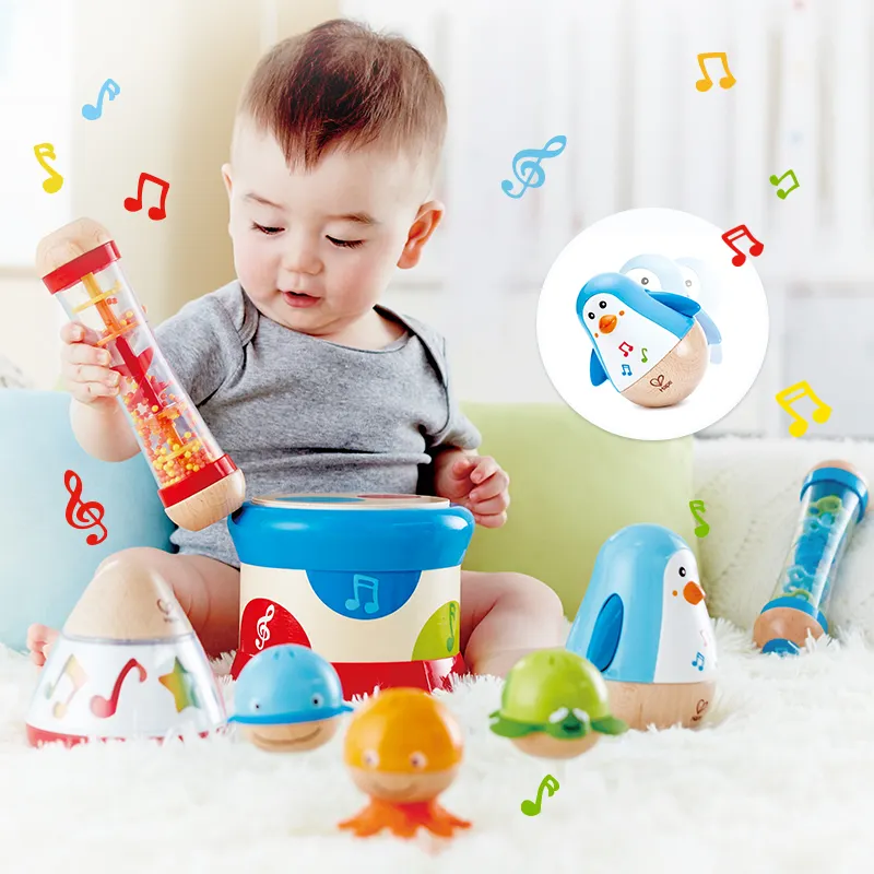 Amazon hot selling Infant Music baby educational toy wooden kid music instrument infant baby musical toys set