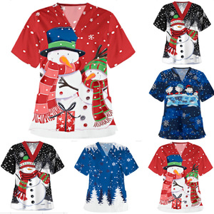 Design Salon de beauté Spa hôpital personnel uniformes de travail infirmière médical gommage Tops personnalisé imprimé <span class=keywords><strong>T</strong></span>-<span class=keywords><strong>Shirt</strong></span> dessin animé - Product Image 4