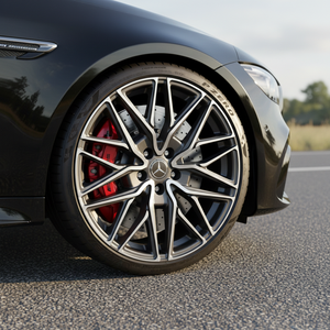 forged alloy <b>wheels</b> Intricate Mesh Design Spider <b>Spoke</b> Alloy <b>Wheels</b> Grey Polished Surface For Luxury Sedan and SUV - Product Image 4