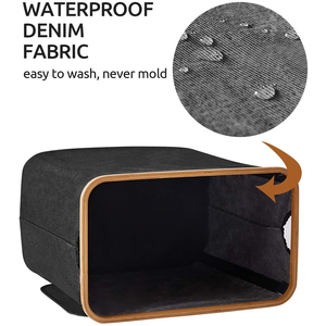 Cesto de tela plegable impermeable de 90L, cesta de almacenamiento de ropa sucia de bambú con mango de tapa - Product Image 6