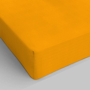 Juego de sábanas de algodón 100% del proveedor italiano amarillo ocre naturalmente hipoalergénico antibacteriano Incluye funda de almohada funda Nórdica - Product Image 3