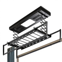 Séchoir à linge électrique mural intelligent avec télécommande, chauffage et lumière UV, pliable pour maison et balcon