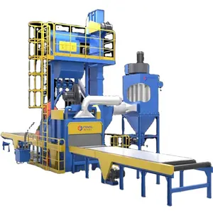 Qingdao Puhua Q69 roller conveyor shot blasting machine sand blasting equipment