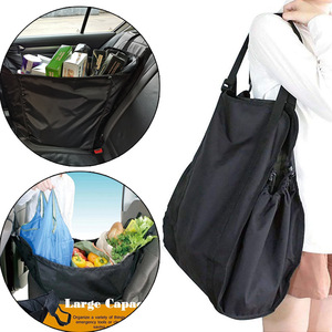 Sac de rangement pour siège de voiture, tissu Oxford noir, 4 à 7 compartiments, organisateur pliable pour le rangement des bagages dans le coffre de la voiture - Product Image 4
