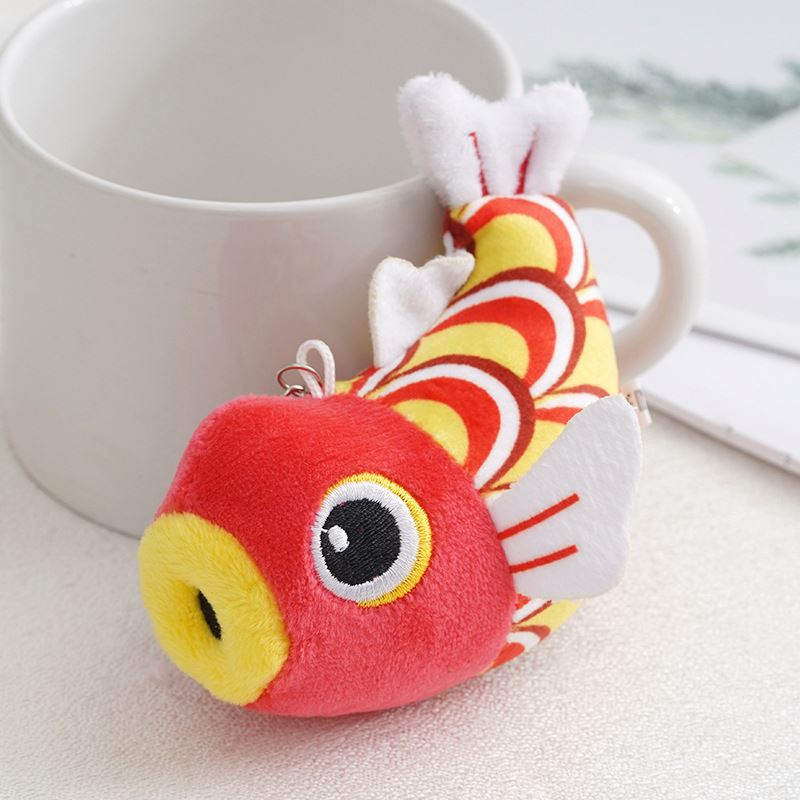Koi Fish Plush Keychain - Niedlicher Plüsch Koi Fisch Schlüsselanhänger | Soft Charm Für Taschen, Good Luck Geschenk Für Damen & Mädchen