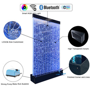 Wholesale Modern LED Light Acrylic <strong>Screen</strong> &amp; Room Dividers S Shape Water Bubble Wall Movable and Floor Standing Design - Product Image 3