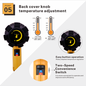 Minipistola sellada de aire caliente, ajustable, con función de temperatura de 1800w - Product Image 5