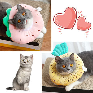 Collar de recuperación isabelino pequeño de alta calidad para gatos y perros, cono de plástico con correa con estampado de animales para convalecencia posquirúrgica - Product Image 3
