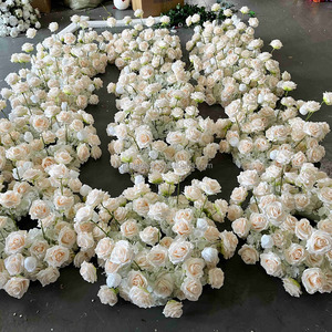 EG-WR-PK01 Nuova <span class=keywords><strong>Serie</strong></span> Romantica Bianco Rosa Ghirlanda di Fiori Artificiali con Supporto, Corona Decorativa per Centrotavola Matrimoniale - Product Image 6