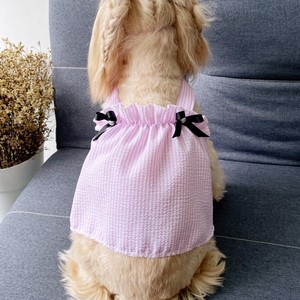 Vestido a Cuadros para Mascotas, Color Rosa, Ligero, para las Cuatro Estaciones, Ropa para Perros y Gatos - Product Image 1