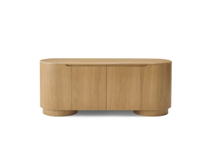 מזנון מודרני יוקרתי מעץ מלא עם פינות מעוגלות, מינימליסטי לבית, לפינת אוכל ולסלון, בעל מבנה מתכת עמיד. - Product Image 4