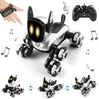 Robot chien jouet avec lumières d'expression faciale, jouets robots interactifs intelligents parlants avec commande vocale et détection tactile, animal de compagnie robot
