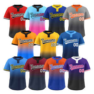 OEM Logo de broderie personnalisé nom dégradé de couleur chemise de baseball impression numérique séchage rapide polyester USA taille maillot de baseball pour hommes - Product Image 1