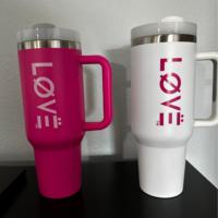 Tumbler Air Stainless Steel 40oz dengan Pegangan dan Sedotan, Cangkir Perjalanan Modern untuk Penggunaan di Rumah, Kendaraan, dan Luar Ruangan