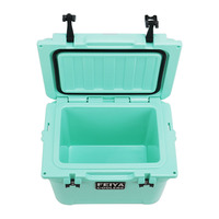 Glacière isotherme rotomoulée 20QT en plastique écologique, robuste et portable, avec logo personnalisé, style moderne, fonction chaise