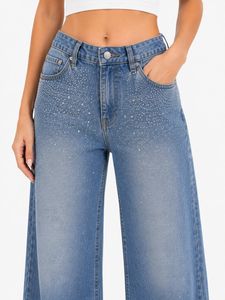 Jeans in Denim a Vita Alta e Gamba Dritta con Decorazioni, Vestibilità Comoda, Lunghezza Intera, Stile Casual - Product Image 4