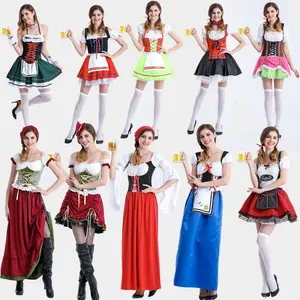BAIGE 2024 kostum Oktoberfest wanita gaun Bavaria Jerman untuk karnaval Halloween
