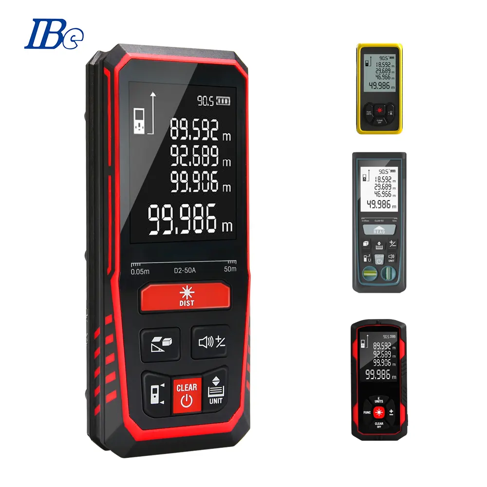 Digital 4-Line Segmen Tampilan Laser Rangefinder Meter Laser Range Finder 100M Meter Jarak Laser Ukur