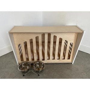 Casa de Lujo para Mascotas de Madera Estilo Cabaña con Puerta y Ventanas, Caseta Interior para <span class=keywords><strong>Perros</strong></span>, Sala de Estar con Diseño Floral, Cierre de Botones a Presión, OEM - Product Image 5