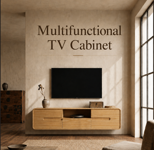 Modern Floating Oak TV Cabinet Wall Mounted Japandi TV Stand Minimalist Solid Wood <strong>Media</strong> Console <strong>Unit</strong> with Rounded <strong>Corners</strong> - Product Image 1