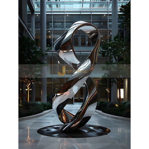 ANW468 Sculptures d'art contemporaines modernes et personnalisées en acier inoxydable pour projet de conception de jardin - Product Image 6