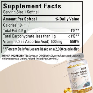 Cápsulas de Gel Suave de Vitamina E, Suplemento Nutricional de Vitamina E, Protege la Salud Celular, Cápsulas Blandas de Vitamina - Product Image 6