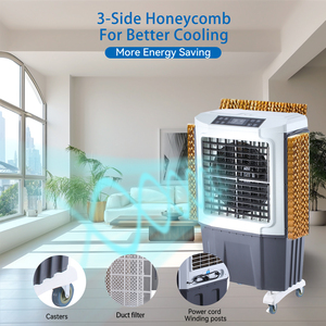 Refroidisseur <span class=keywords><strong>d</strong></span>'<span class=keywords><strong>air</strong></span> par évaporation portable industriel à énergie solaire, <span class=keywords><strong>ventilateur</strong></span> de refroidissement par évaporation sur pied avec interrupteur de commande de 120 litres - Product Image 5
