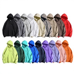 Custom Logo Heavyweight 360gsm Solid Embroidered Blank Hoodie Polar <b>Fleece</b> Oversized <b>Black</b> Autumn Warm Casual Puff Printing - Product Image 2