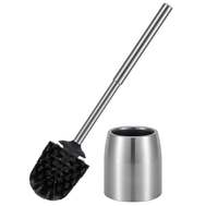 Support de brosse de toilette en acier inoxydable avec revêtement anti-graisse, design moderne, poils flexibles, anti-rouille, ensemble de brosses de salle de bain