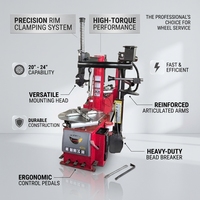 Démonte-pneus avec bras d'assistance droit ZH 630A 110V 220V 380V avec rouleau de pression de talon pour atelier automobile, utilisation facile
