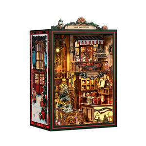 Puzzle 3D en bois à assembler pour Noël : maison miniature DIY, cadeau créatif fait main, décoration - Product Image 1