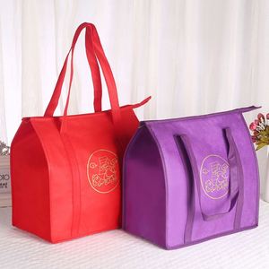 Sac isotherme réutilisable personnalisé en non-tissé pour courses et repas, avec logo, portable, pour livraison de repas, motif lettres - Product Image 5